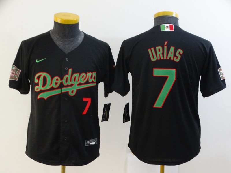 2021 Youth Los Angeles Dodgers #7 Urias Black Game 2021 Nike MLB Jersey